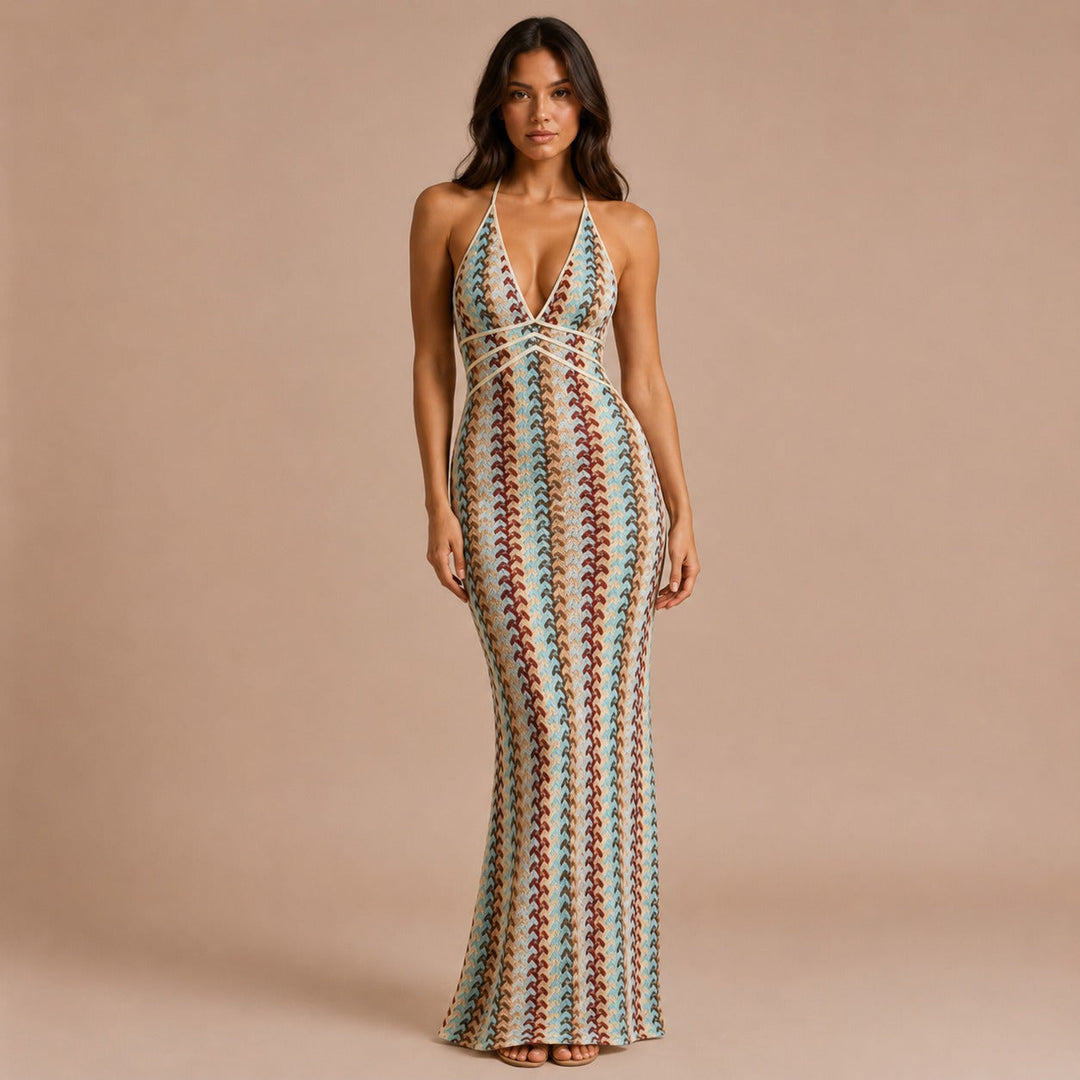 Knitted Maxi Dress with Straps