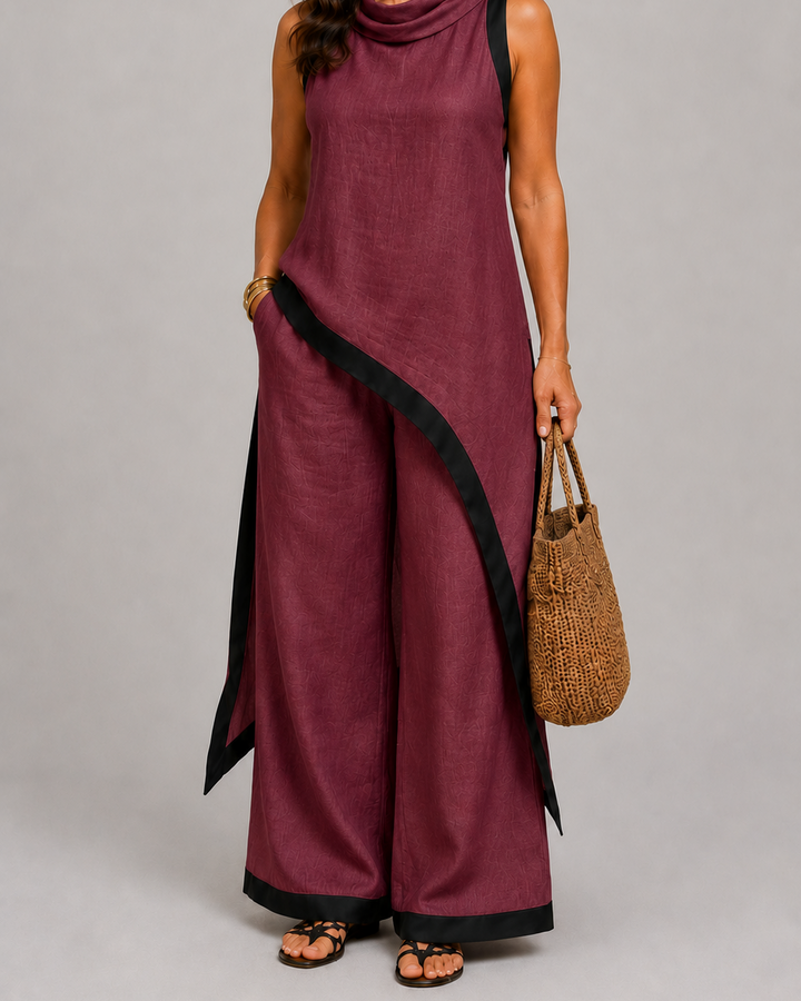Leonora | Chic Co-Ord Set with Stylish Contrast Accents