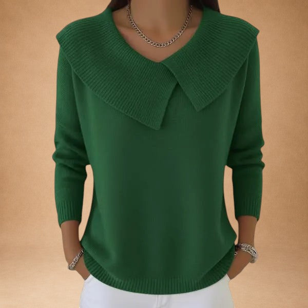 Nikoleta - Warm Sweater with Soft Collar
