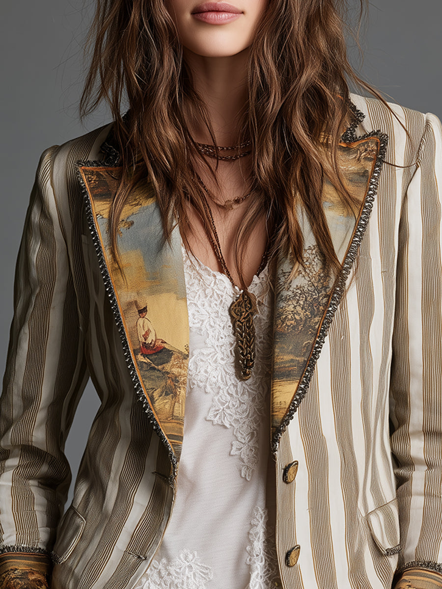Roberta | Striped Artistic Blazer