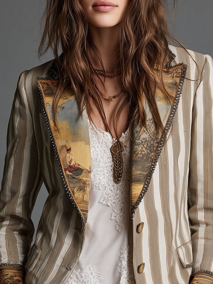Roberta | Striped Artistic Blazer