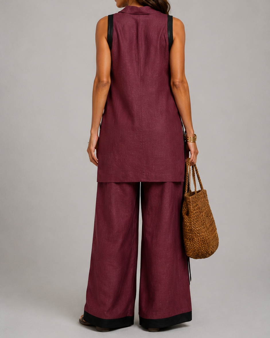 Leonora | Chic Co-Ord Set with Stylish Contrast Accents