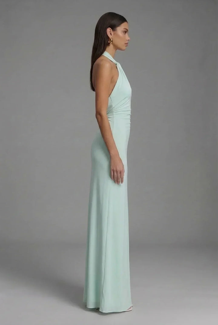 Greta | Sleeveless Shiny Maxi Dress