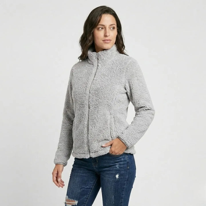 Urban-Style High Collar Fleece Jacket