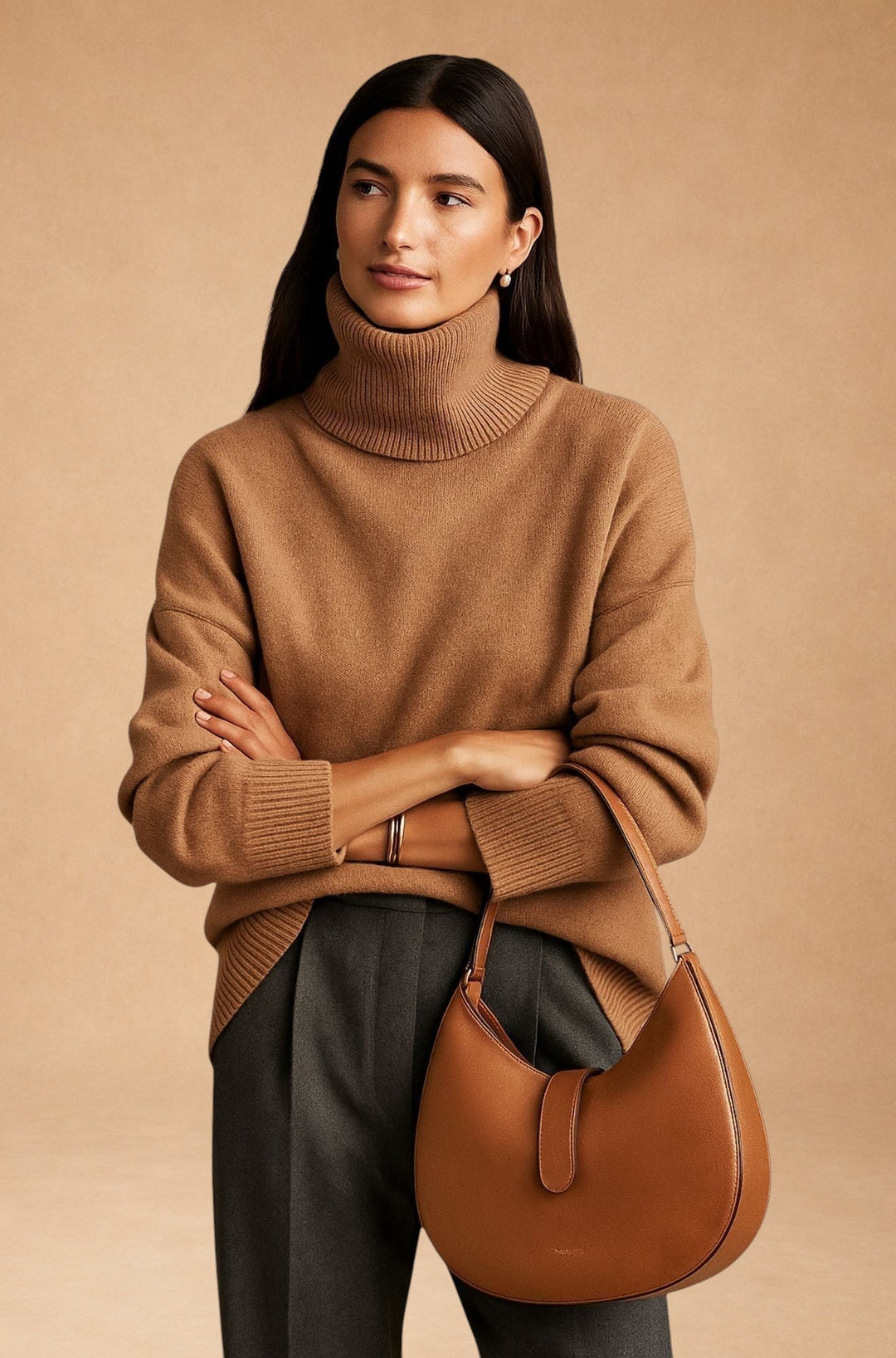 Sixtine™ Women's Roll Neck Sweater - Soft Elegance