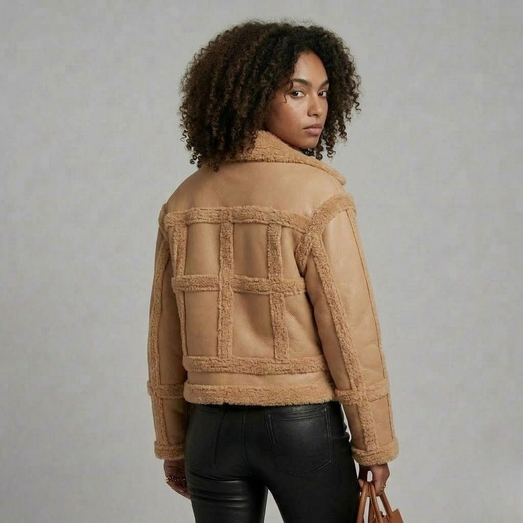 Reversible Short Jacket with a Wide Collar