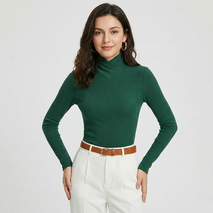Fitted Structured Knitted Sweater in Viscose Blend