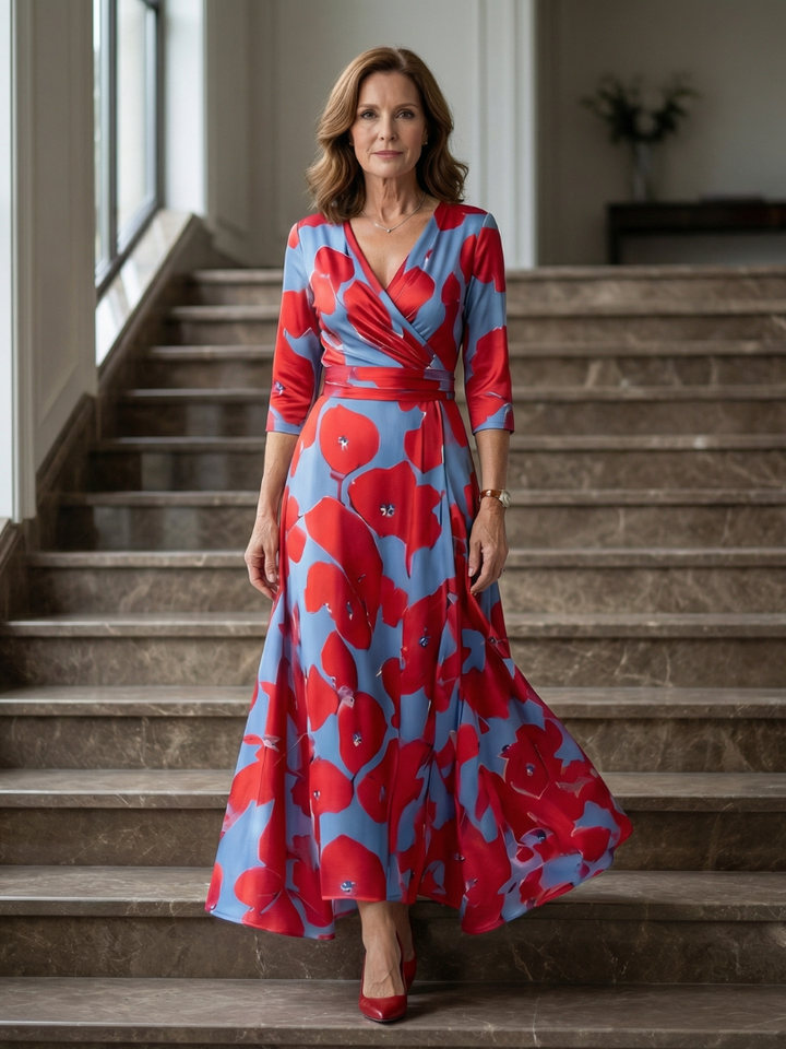 Luna | Floral Cross-Back Maxi Dress