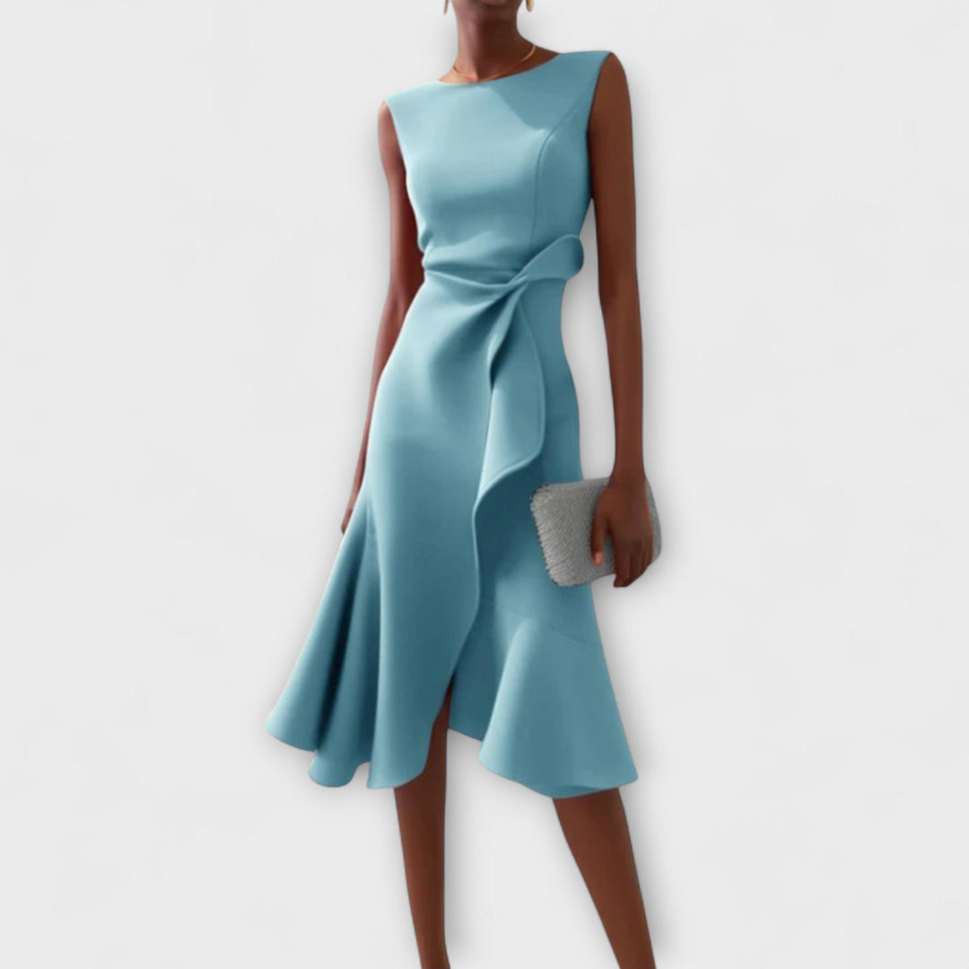 Juliette – Draped Asymmetric Midi Dress