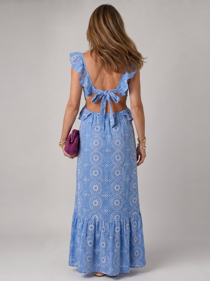 Alure | Midi Dress without Sleeves with Frill Details