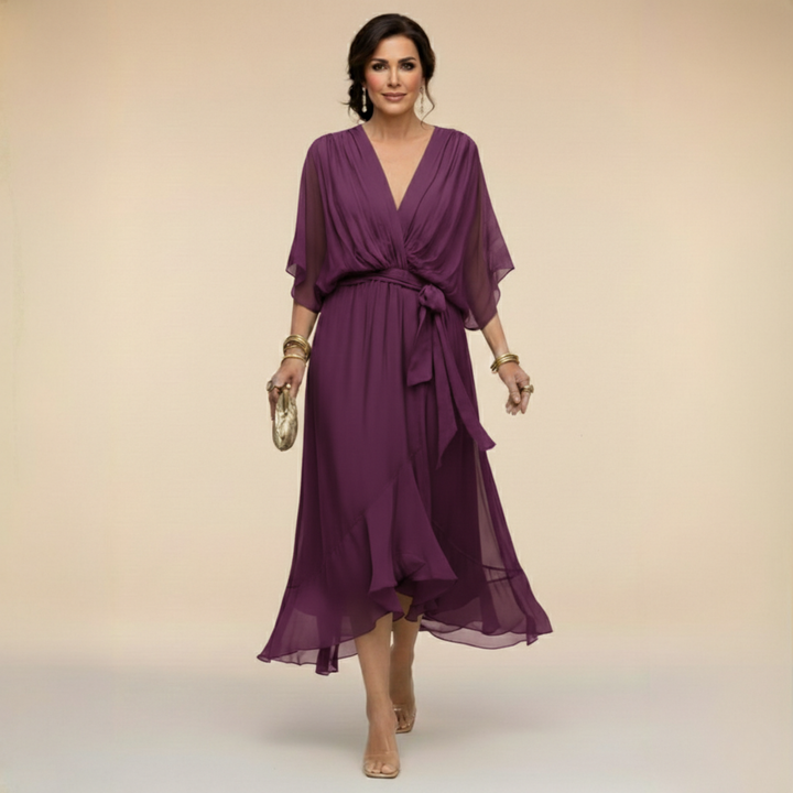 Rebecca | V-Cut Midi Dress