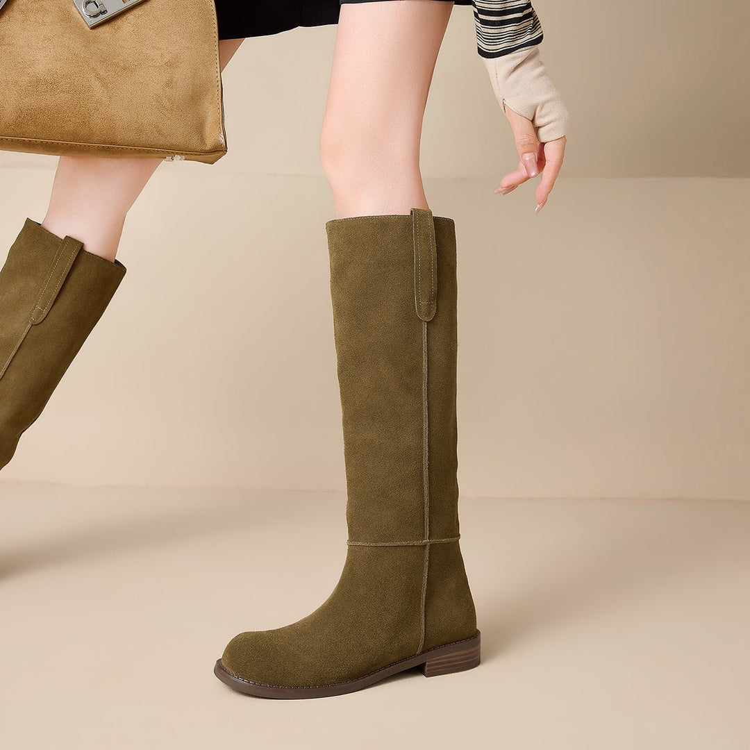 Selma Genuine Suede Knee High Boots