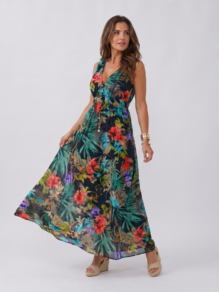 Jacket | Midi Dress Without Sleeves with Empire Silhouette