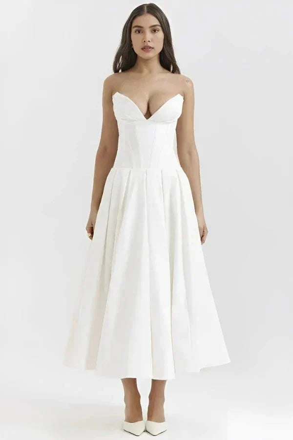 Midi Dress with Structured Bra - No Straps