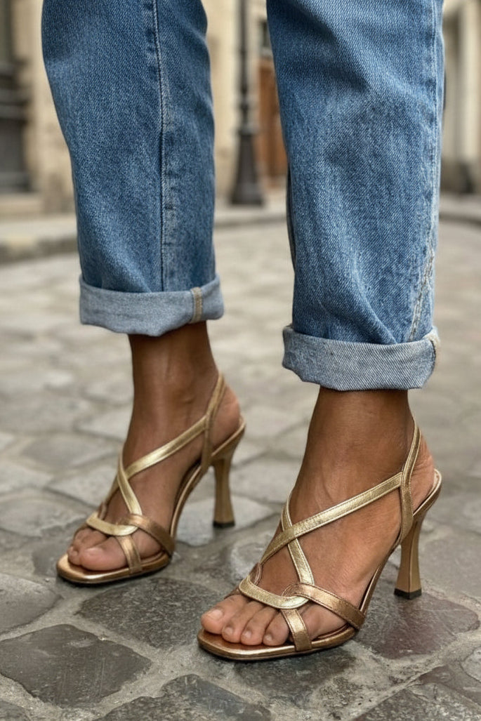 Yvette - Metallic Gold Sandals