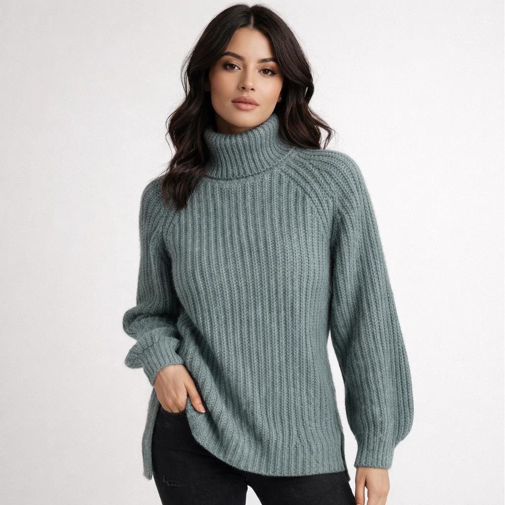 Cozy Wool Blend Roll Neck Sweater