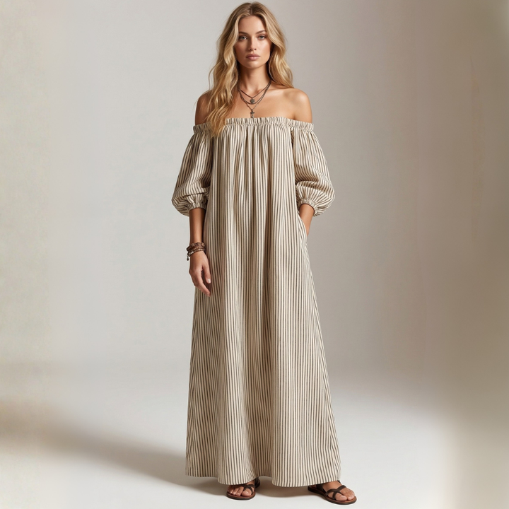 Aura - Maxi Dress in Linen and Cotton