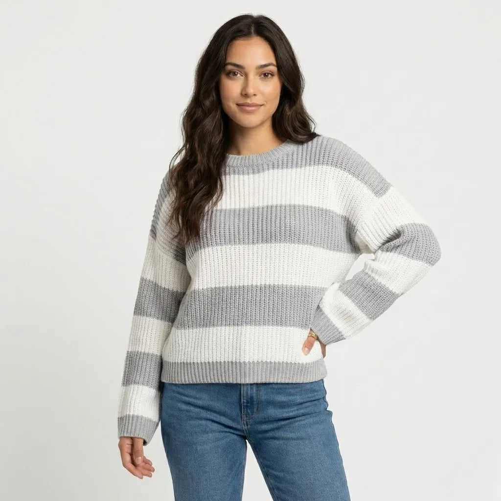 Relaxed Fit Ribbed Knit Sweater