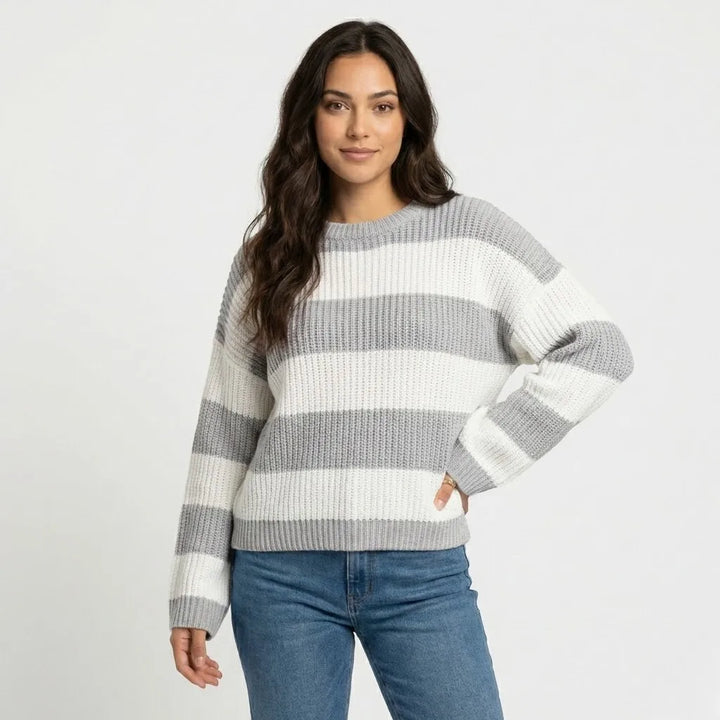 Relaxed Fit Ribbed Knit Sweater