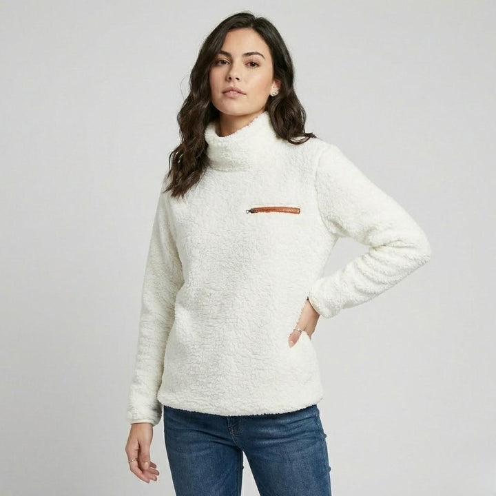 Cozy Fleece Hoodie Featuring a Zippered Pocket