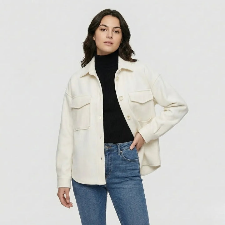 Solid-Colored Shirt Jacket with Contemporary Urban Flair