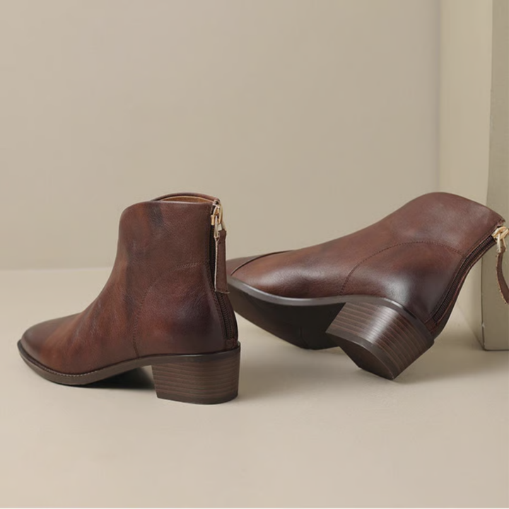 Eleni - Elegant Ankle Boots with Low Heel