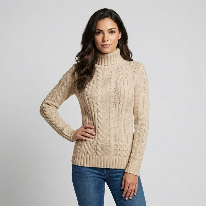 Fitted Cable Knit Sweater