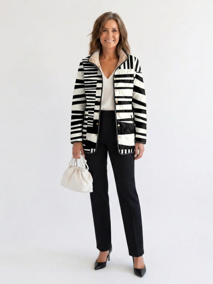 Véronique Graphic Stripe Padded Coat