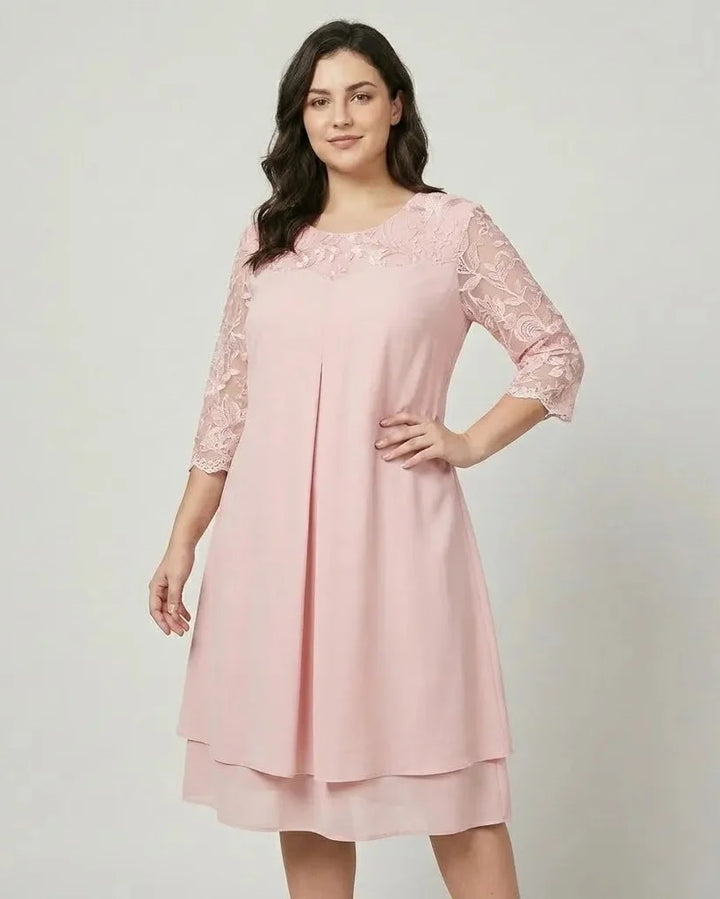 Ľubomila | Chic Midi Dress Featuring Embellished Sleeves