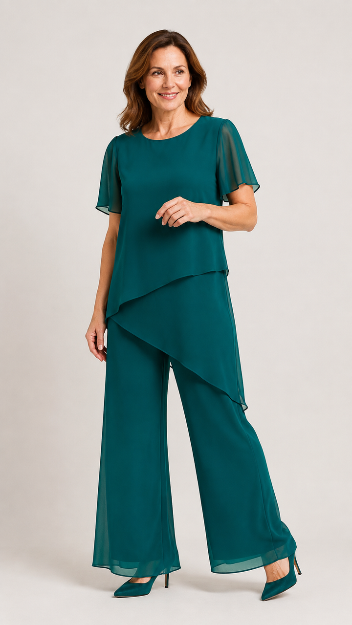 Chic Women's Ensemble with a Graceful Silhouette
