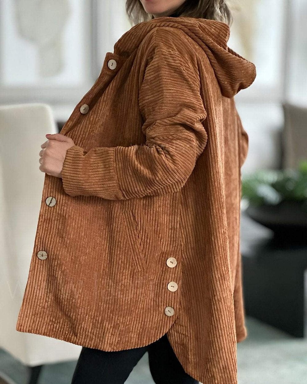 Mae | Cosy Corduroy Hooded Jacket