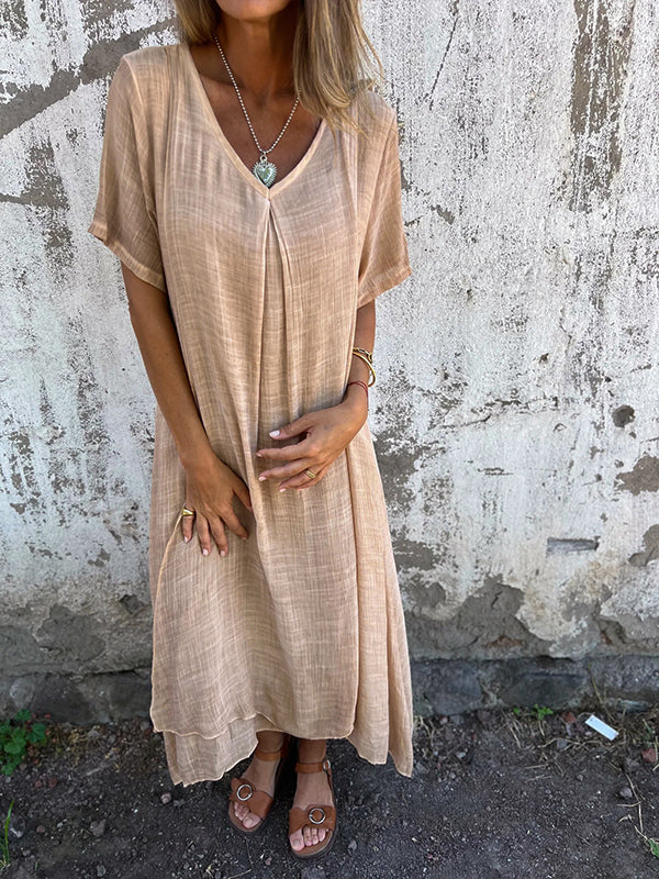 Marisol | Long flowing dress with V neckline