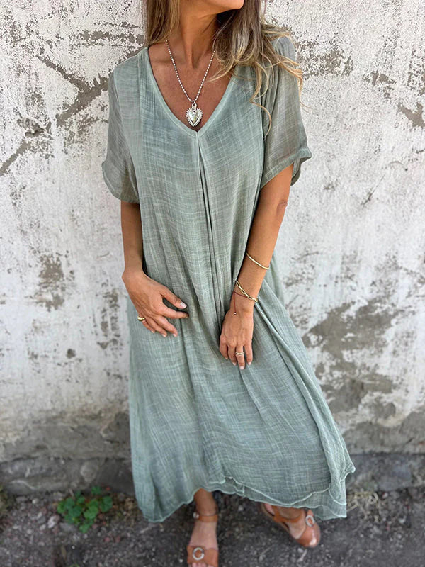 Marisol | Long flowing dress with V neckline