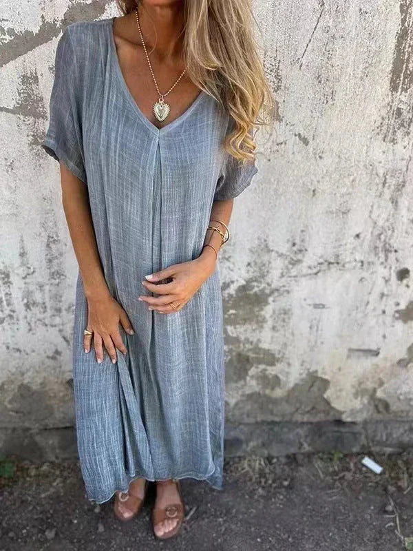 Marisol | Long flowing dress with V neckline