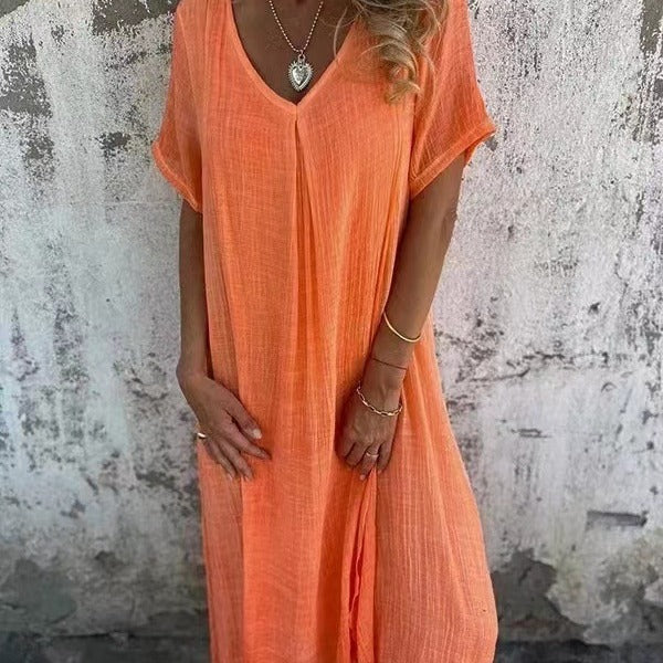 Marisol | Long flowing dress with V neckline