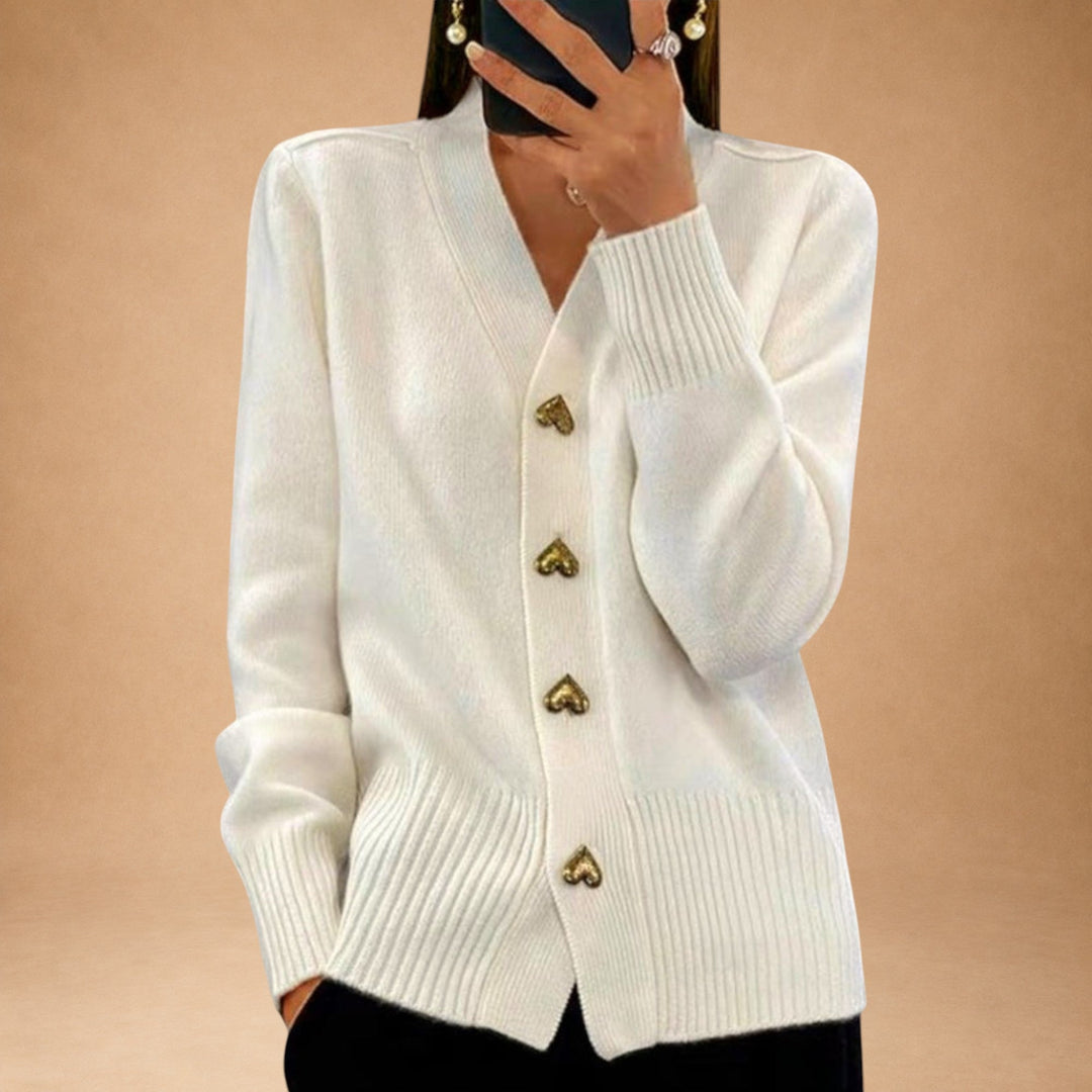 Marij – Women's V-Neck Sweater in Vintage Style