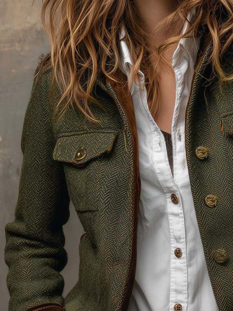 Rachel | Classic Herringbone Mac Coat