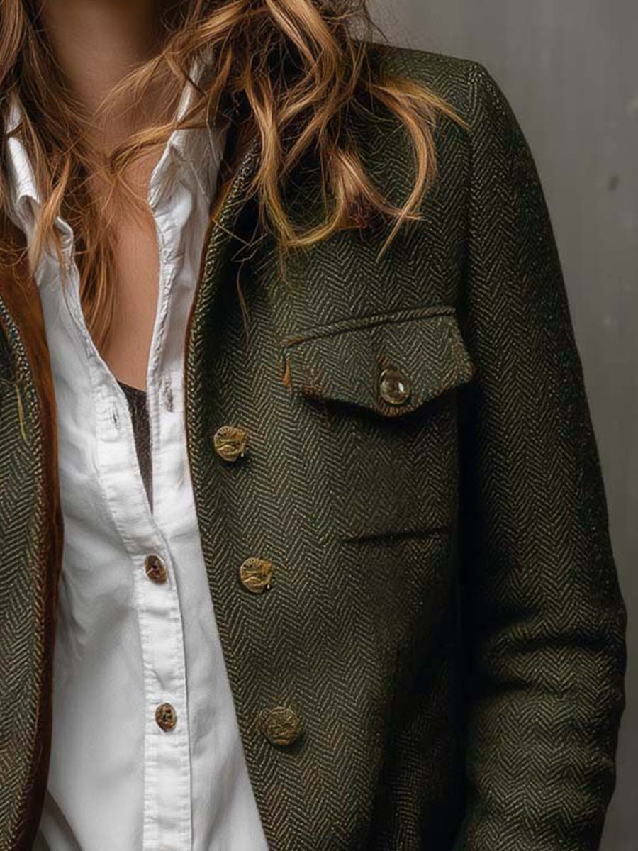 Rachel | Classic Herringbone Mac Coat