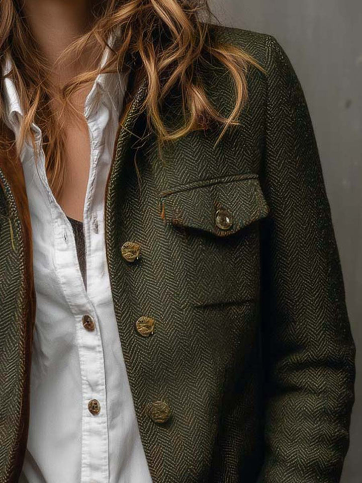 Rachel | Classic Herringbone Mac Coat