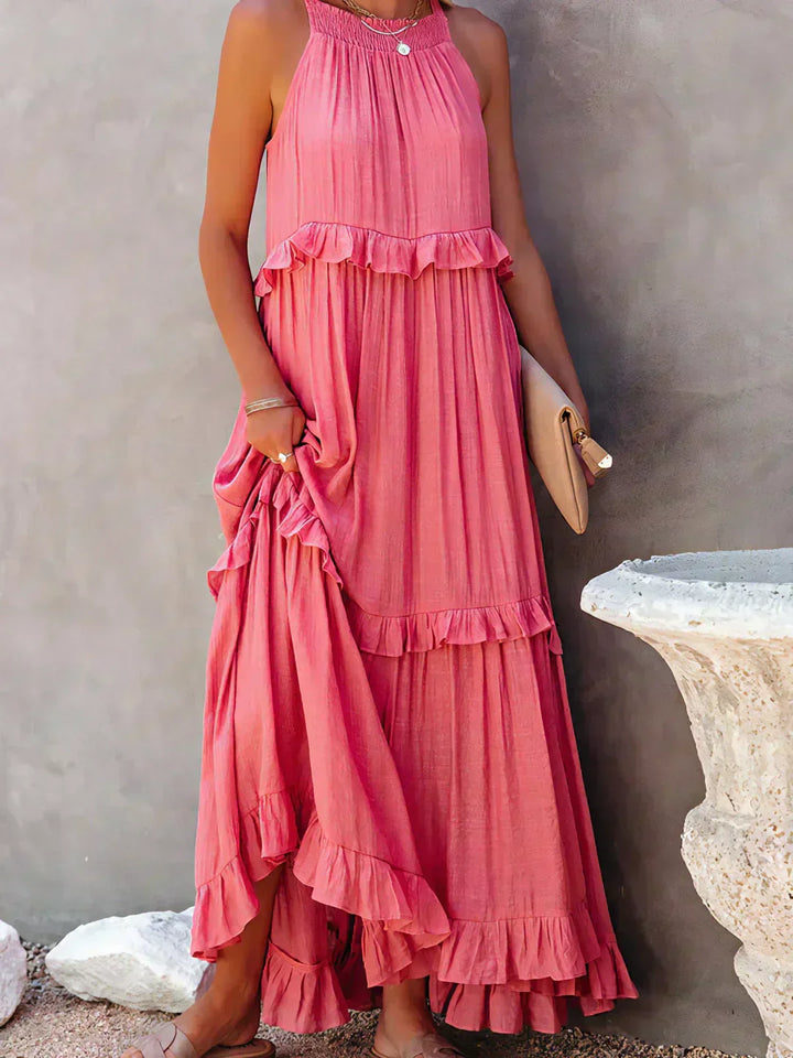 Long Dress in Coral Colour