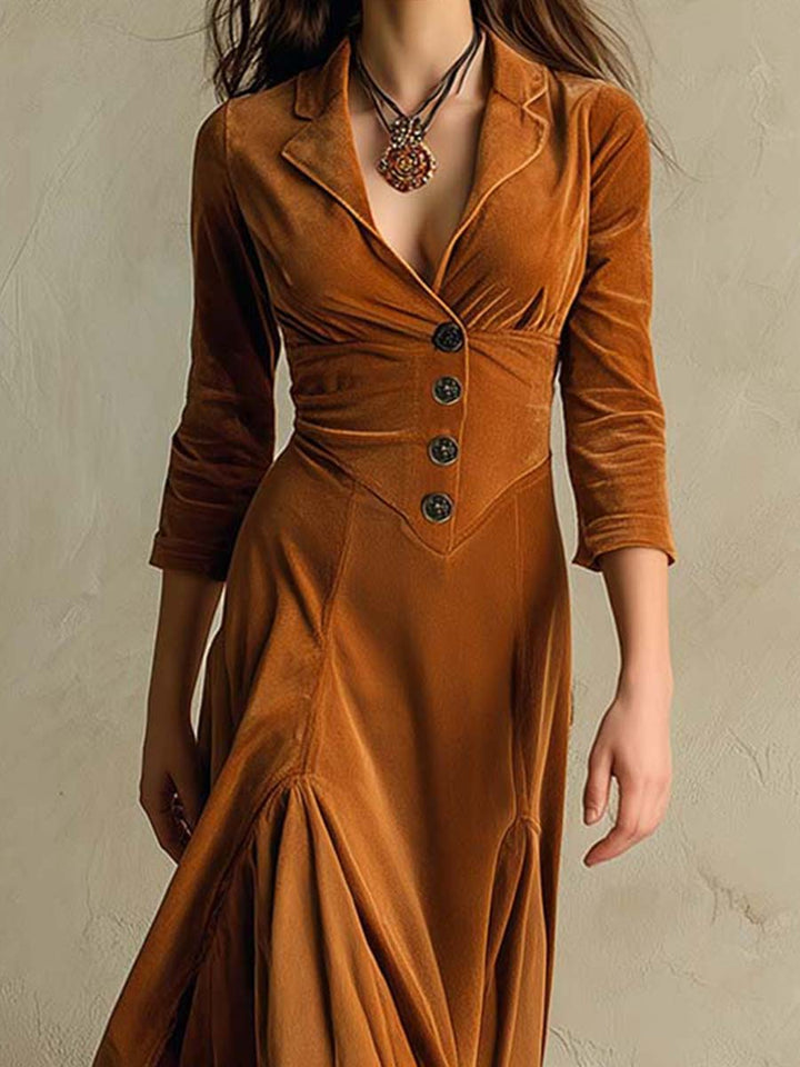Chic Velvet 70s-Inspired Blazer Dress