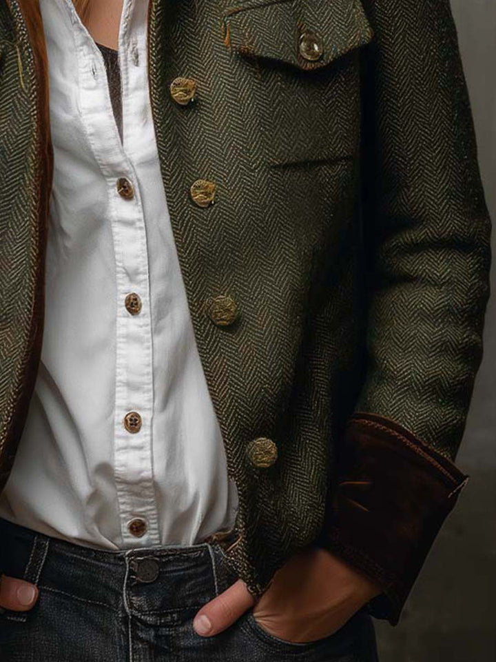 Rachel | Classic Herringbone Mac Coat