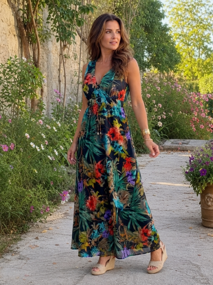 Jacket | Midi Dress Without Sleeves with Empire Silhouette