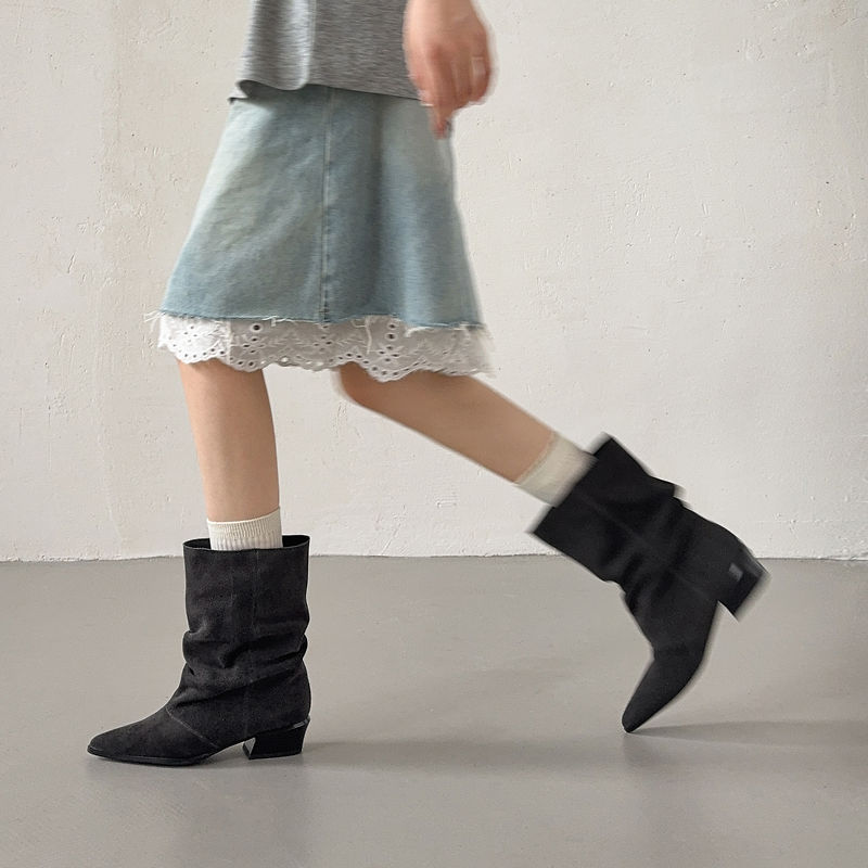 Delia Genuine Leather Mid-Calf Boots