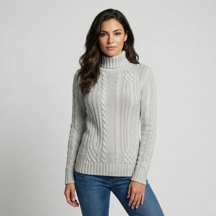 Fitted Cable Knit Sweater