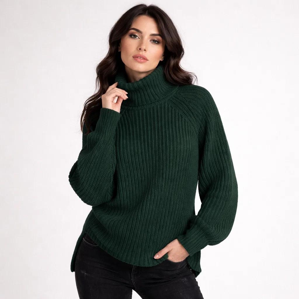 Cozy Wool Blend Roll Neck Sweater