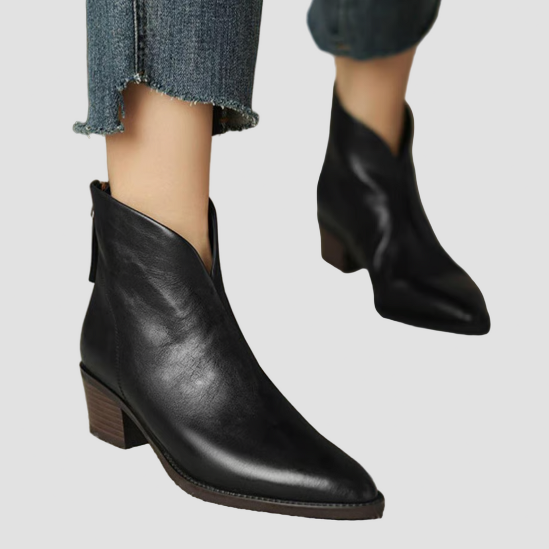 Eleni - Elegant Ankle Boots with Low Heel