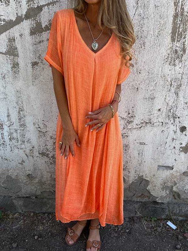 Marisol | Long flowing dress with V neckline