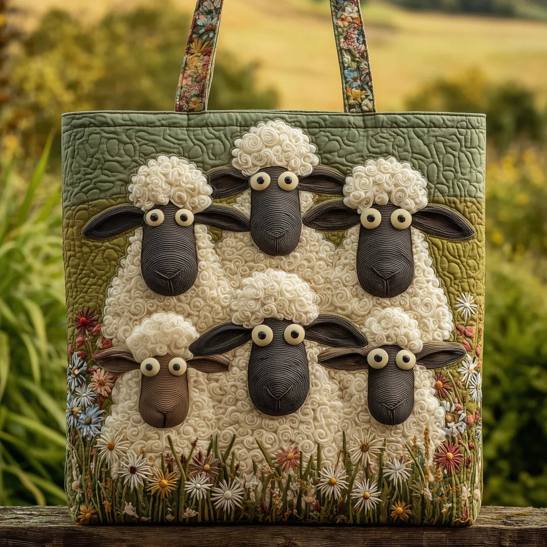 Handmade Bag with Six Sheep