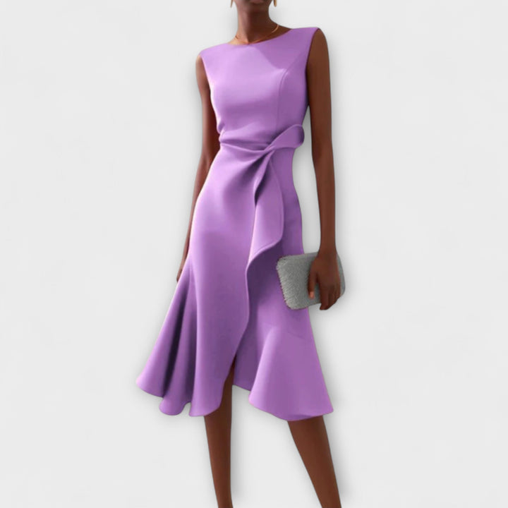 Juliette – Draped Asymmetric Midi Dress